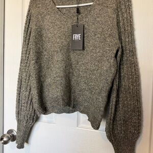 Frye Women's V-Neck Sweater in Heather Gray